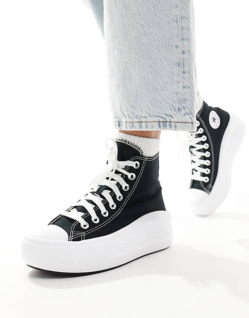 Converse Chuck Taylor All Star Hi Lift canvas platform sneakers in black جوال اقساط
