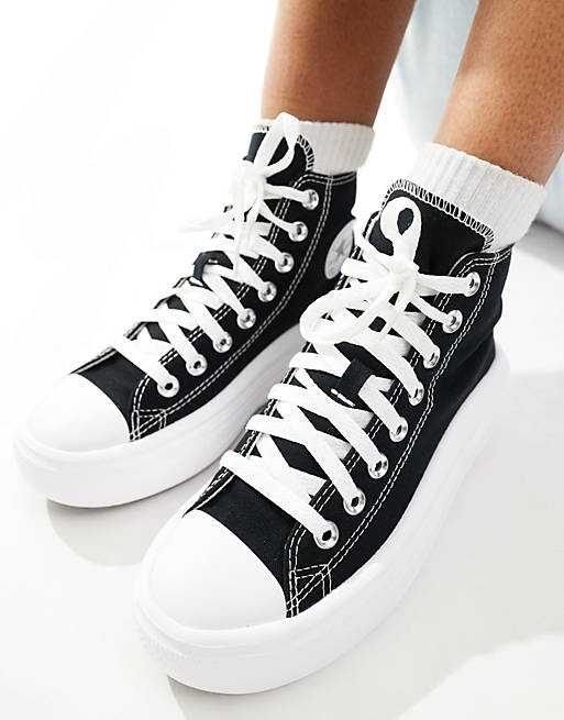Converse Chuck Taylor All Star Hi Lift canvas platform sneakers in black |  ASOS