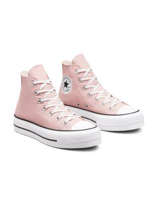 Converse Chuck Taylor All Star Hi Lift canvas platform sneakers in pink ...