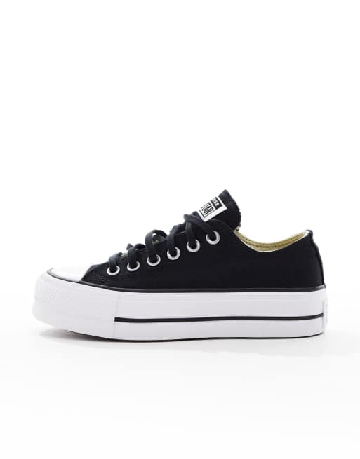 Converse Chuck Taylor All Star Hi Lift canvas sneakers in black and white, 2 of 5