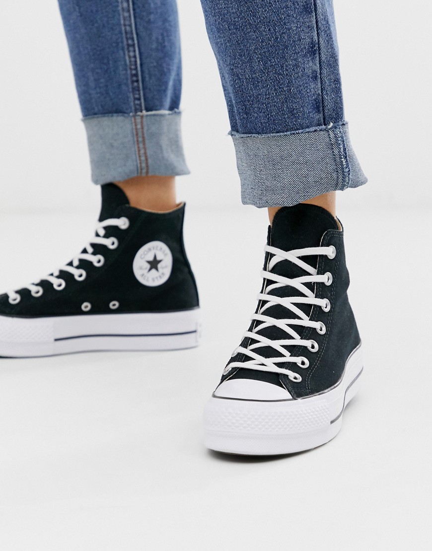 Converse Chuck Taylor All Star Hi Lift Canvas Platform Sneakers In Black |  ModeSens