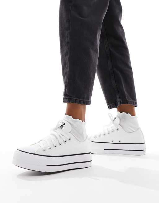 Converse Chuck Taylor All Star Hi Lift canvas sneakers in white, 5 of 5