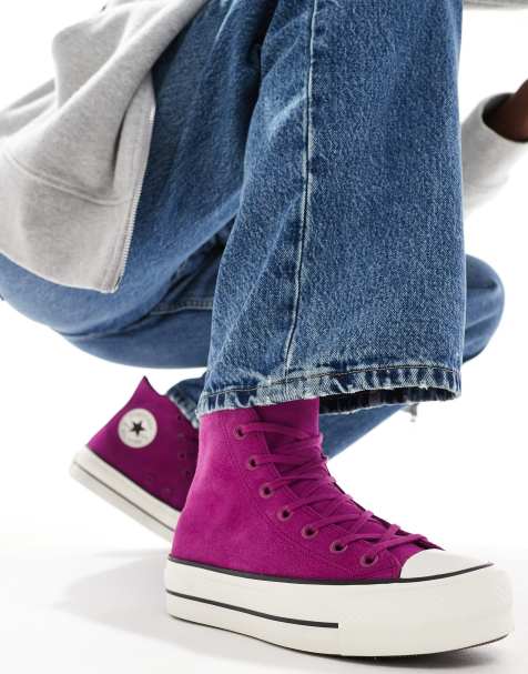 Converse – Chuck Taylor All Star Hi Lift – Fioletowe buty sportowe za kostkę - view 1