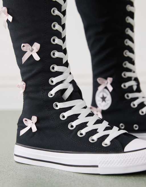 Converse – Chuck Taylor All Star Hi Lift – Kniehohe Sneaker in Schwarz mit Schleifen , 5 von 5