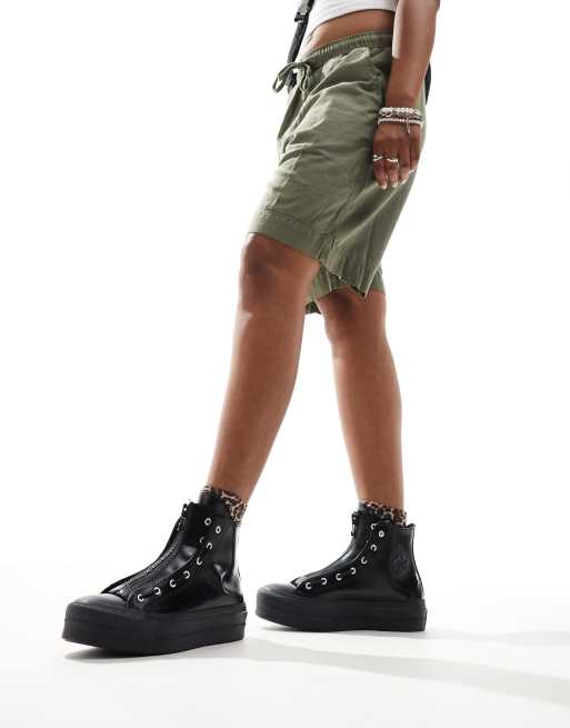 Converse Chuck Taylor - All Star Hi Lift - Leren sneakers in zwart, 4 van 5