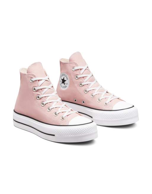 Converse - Chuck Taylor All Star Hi Lift - Lerfarvede flatform-sneakers i kanvas