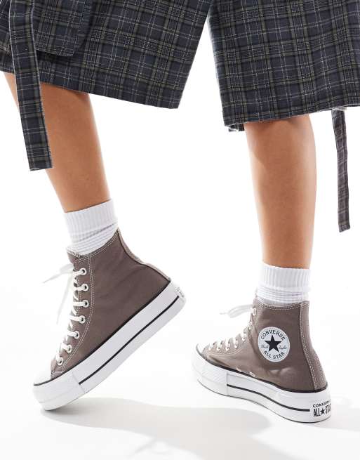 Converse Chuck Taylor All Star Hi Lift Sneakers alte grigie ASOS