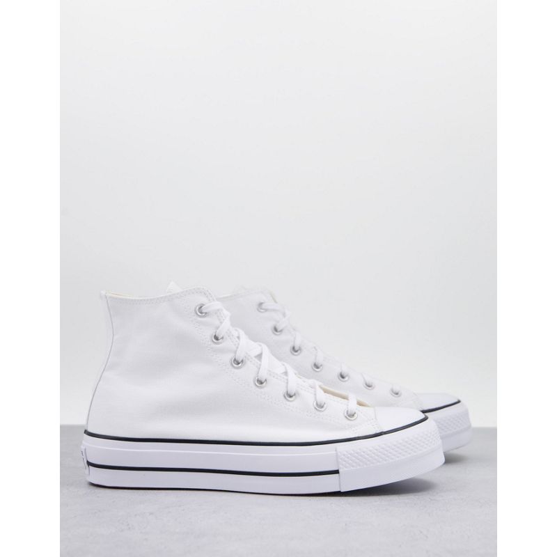S8rZX Scarpe Converse - Chuck Taylor All Star Hi Lift - Sneakers con suola alta, colore bianco