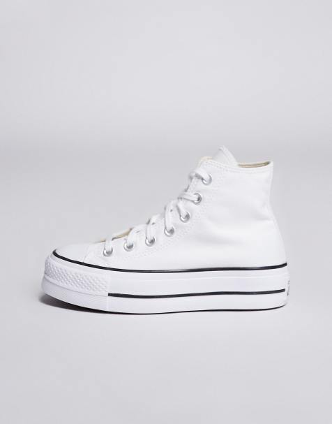 Converse - Chuck Taylor All Star Hi Lift - Sneakers di tela alte con plateau bianche - view 1