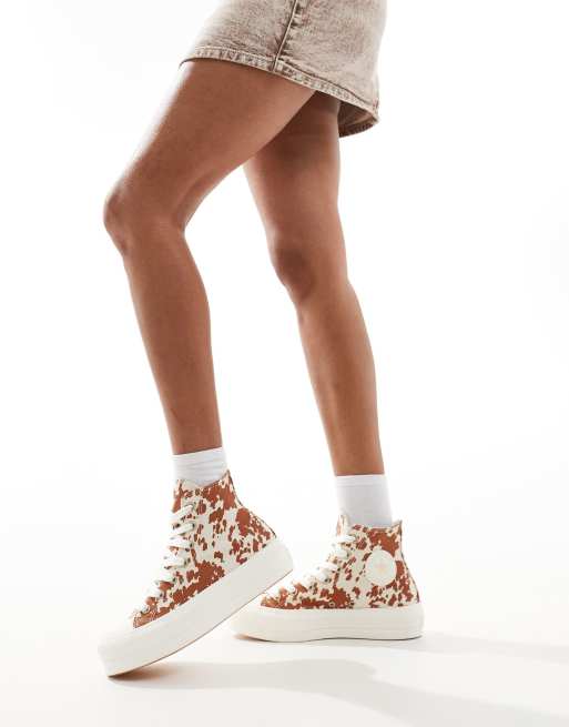 Converse Chuck Taylor All Star Hi Lift sneakers in animal print 