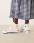 [Converse] Converse Chuck Taylor All Star Hi Lift sneakers in white with embroidered stars 35 WHITE