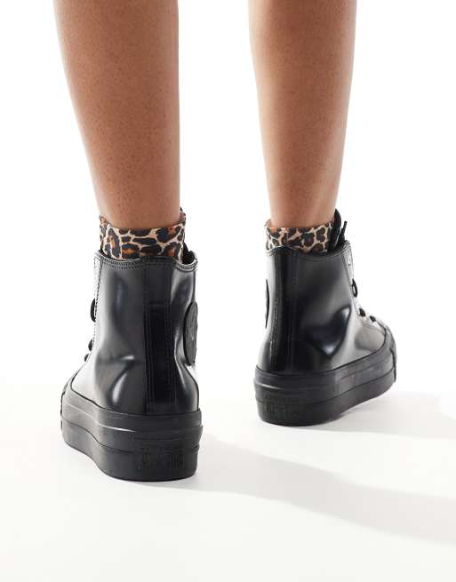 Scarpe Converse Pelle Converse All Star Platform Nere Alte