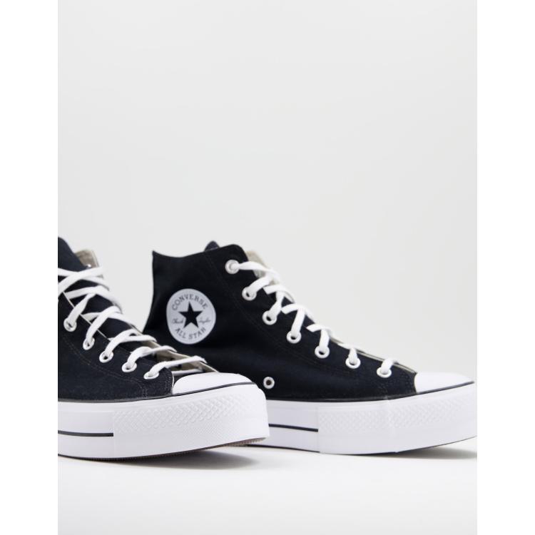 Converse Chuck Taylor All Star Hi Lift stacked sole trainers in black | ASOS