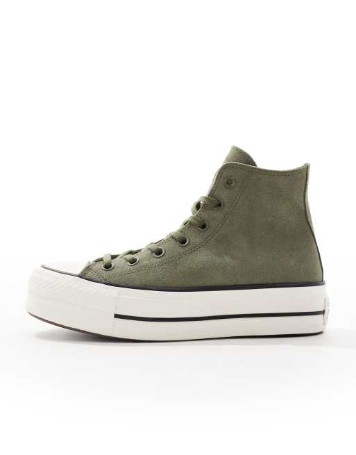 Converse Chuck Taylor All Star Hi Lift trainers in olive green