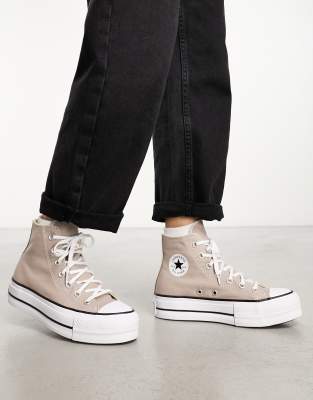 Converse Chuck Taylor All Star Hi lift trainers in stone-Grey