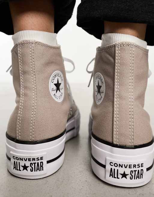 Converse Chuck Taylor All Star Hi lift trainers in stone