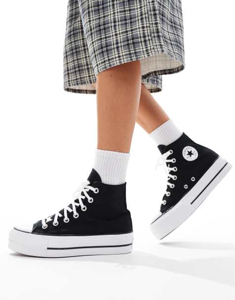 Converse Chuck Taylor All Star Hi Lift Wide Fit platform sneakers in black - view 1