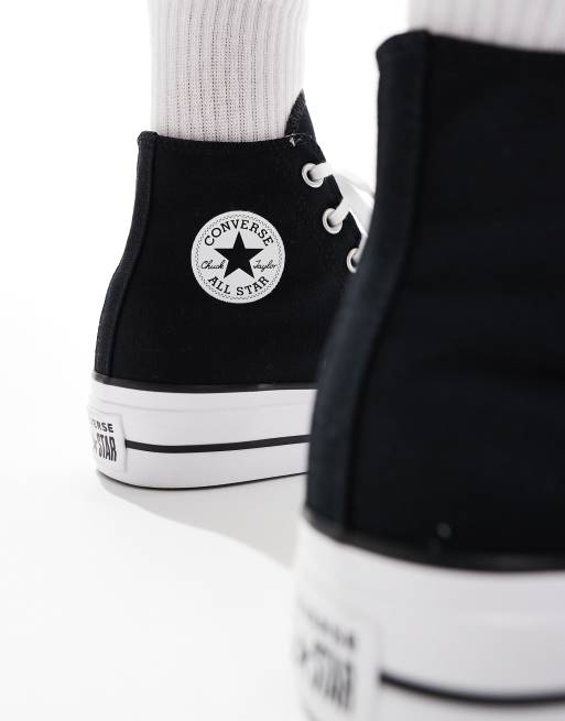 Converse Chuck Taylor All Star Hi Lift Wide Fit platform sneakers in black, 4 of 5