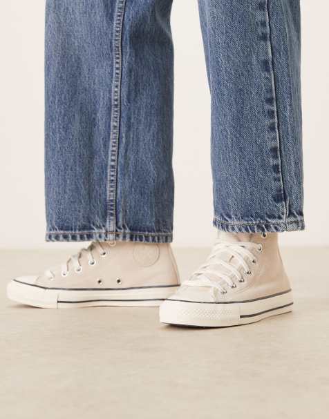 Converse – Chuck Taylor All Star Hi – Ljusbeige sneakers med höga skaft - view 1