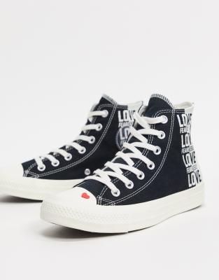 chuck taylors with hearts