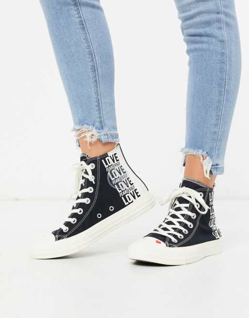 Chuck taylor all star denim love on sale high top sneaker