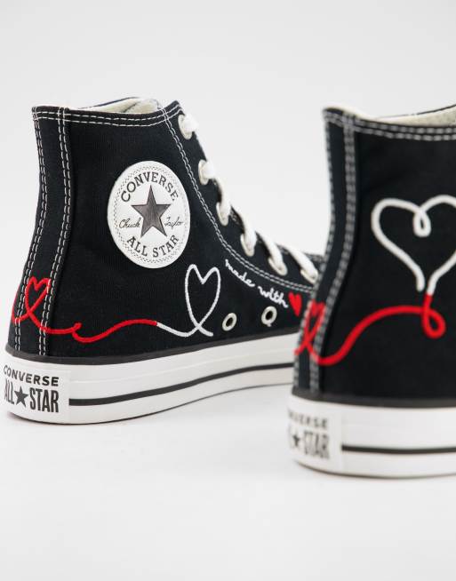 Converse Chuck Taylor All Star Hi Love Thread sneakers in black