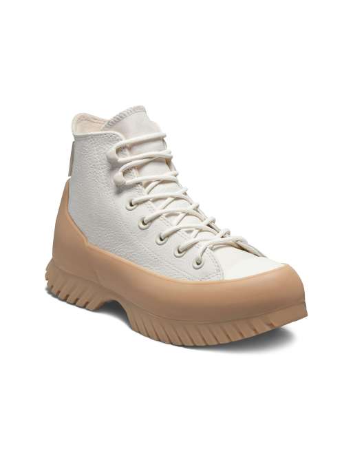 Converse Chuck Taylor All Star Hi Lugged 2.0 Sneakers stile stivaletto in pelle color crema con suola in gomma ASOS