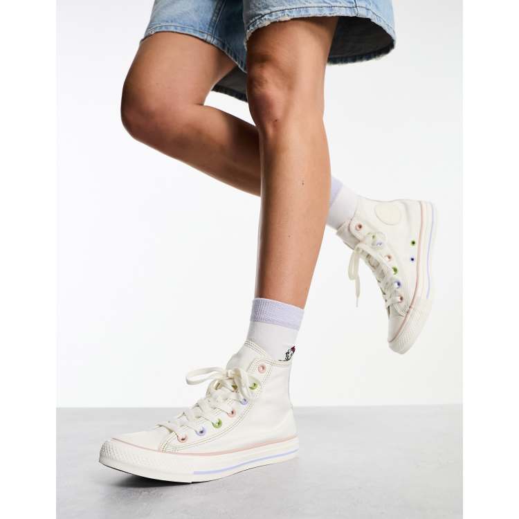 Fruit groente genezen moederlijk Converse Chuck Taylor All Star Hi Mixed Material sneakers in white | ASOS