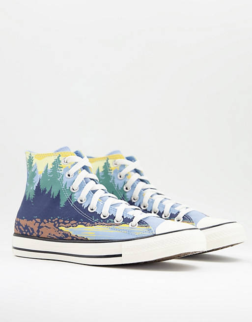 Converse Chuck Taylor All Star Hi National Parks Pack sneakers in sea salt  blue | ASOS