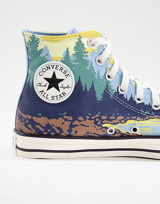 Converse Chuck Taylor All Star Hi National Parks Pack sneakers in sea salt  blue | ASOS