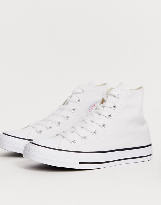 Converse chuck taylor all star hi oversized logo white trainers