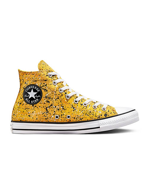 Converse Chuck Taylor All Star Hi Paint Splatter in amarillo | ASOS