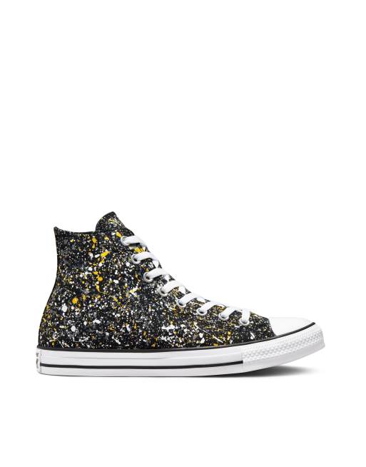 Converse Chuck Taylor All Star Hi Paint Splatter sneakers in black | ASOS