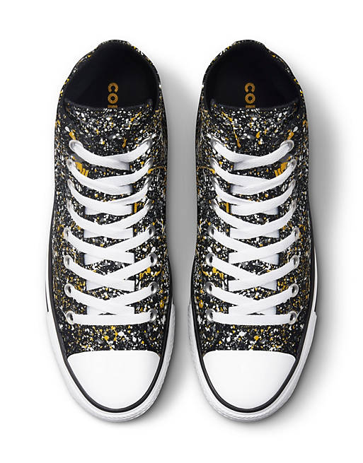 Converse Chuck Taylor All Star Hi Paint Splatter sneakers in black | ASOS