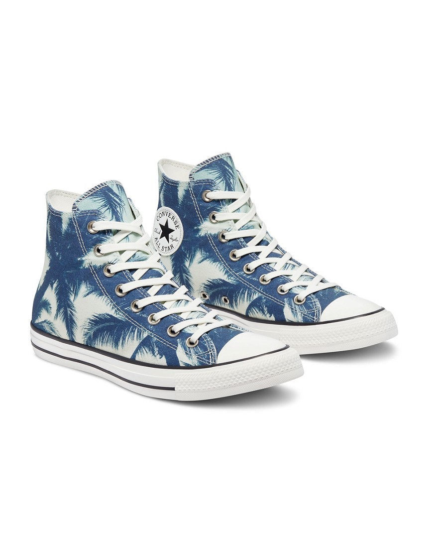 Converse Chuck Taylor All Star Hi palm print sneakers in green