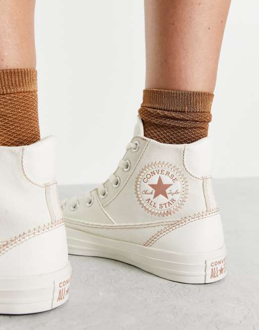 Chuck Taylor All Star Hi Patchwork sneakers in white ASOS