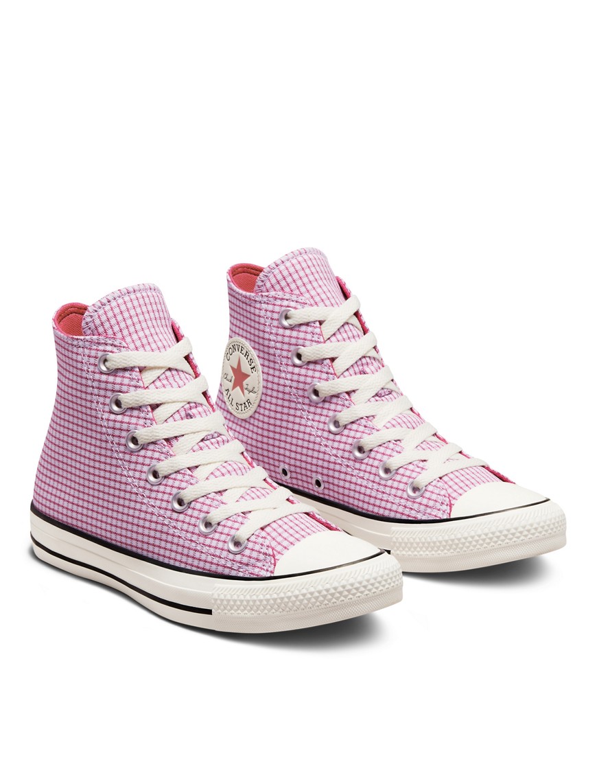 Chuck Taylor All Star Hi plaid sneakers in violet-Purple