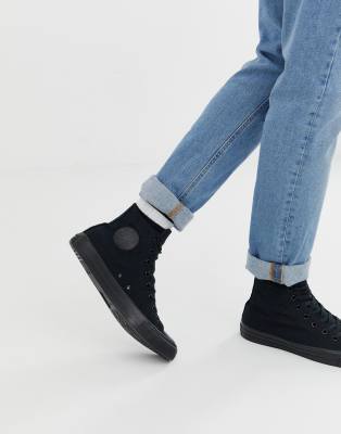 converse chuck taylor all star hi plimsolls in black