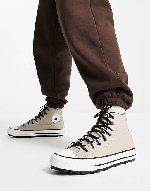 Converse Chuck Taylor All Star Hi quilted winter sneakers in putty | ASOS