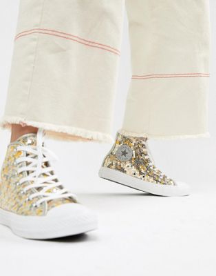 converse gold sequin sneakers