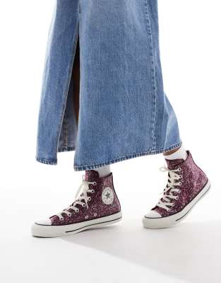 Converse - Chuck Taylor All Star Hi - Sneaker in Glitzer-Lila