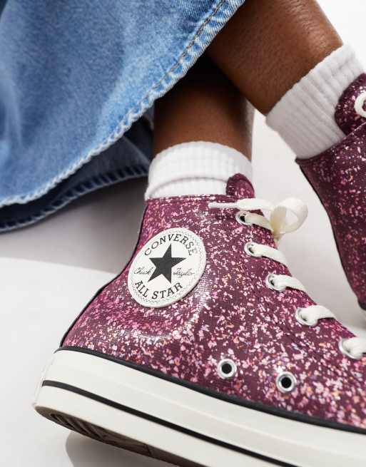 Converse Chuck Taylor All Star Hi Sneaker in Glitzer Lila