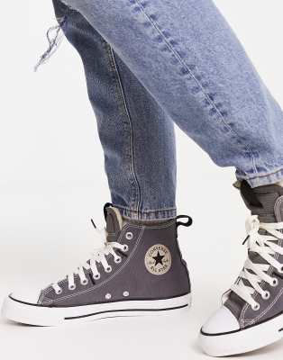 Gray converse hot sale low tops