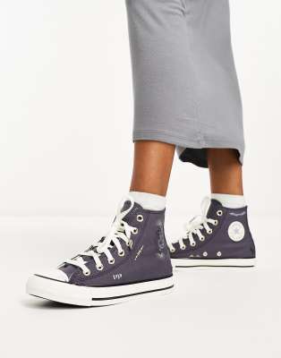 Converse - Chuck Taylor All Star Hi - Sneaker in Mittelblau mit Stickerei