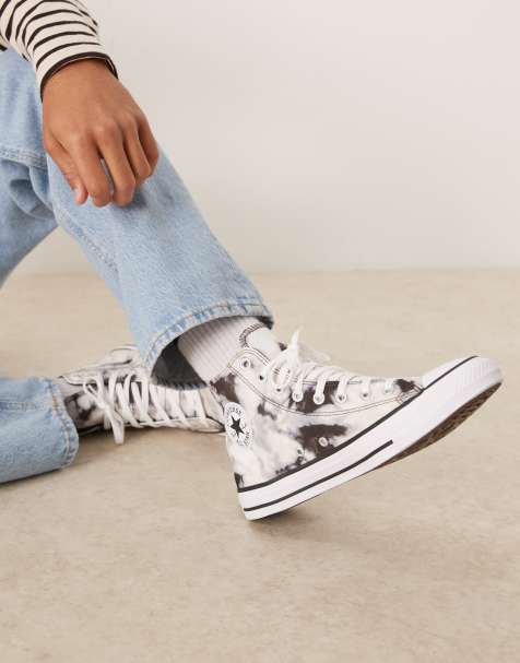 Converse – Chuck Taylor All Star Hi – Sneaker mit Batikmuster in Grau - view 1