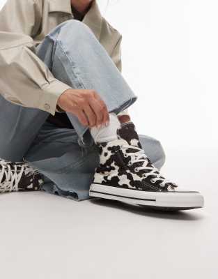 Converse - Chuck Taylor All Star Hi - Sneaker mit Kuhfellmuster-Weiß