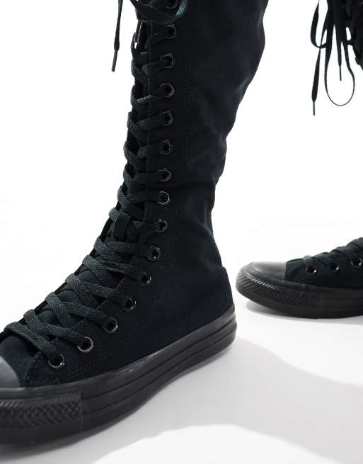 Converse Chuck Taylor All Star Hi Sneakers alte al ginocchio nero triplo