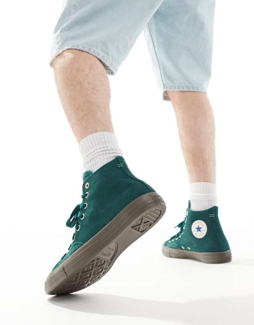 Converse Chuck Taylor All Star Hi Sneakers alte verde scuro con suola in gomma