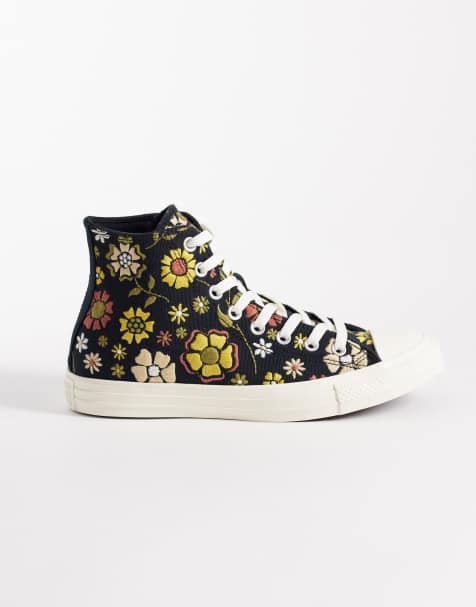 Converse Chuck Taylor All Star Hi sneakers in black floral print - view 1