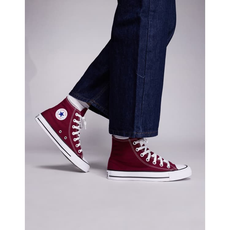 Converse Chuck Taylor All Star Hi sneakers in burgundy | ASOS